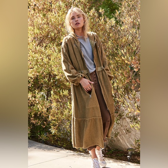 Free People Dresses & Skirts - Free People In the Trenches Hooded Coat